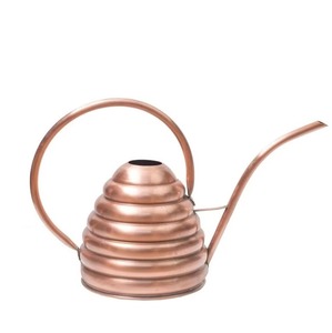 Arrosoir en laiton avec gravure florale et manche en bois pour le jardinage - Product Image 2