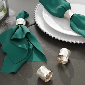 Juego de Servilleteros de Metal Plateado Cepillado, Servilleteros Modernos con Acabado Satinado, Accesorios de Lujo para Mesa de Comedor - Product Image 3