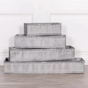 Elegant Iron Galvanized Planter For Succulent Flower And Green <b>Plant</b> Display In Contemporary Home Spaces - Product Image 6