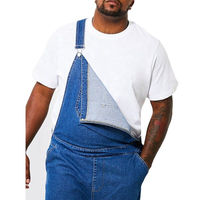 Salopette en jean taille haute pour homme, style décontracté, confortable et tendance, avec poches, pantalon long, salopette en denim de coton personnalisée