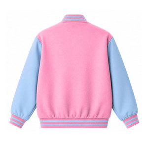 เสื้อแจ็คเก็ตวาร์ซิตี้ Gamma Phi Delta Sorority สีน้ำเงินชมพู ปักลายตัวอักษรกรีก สไตล์วิทยาลัย แบบเบสบอล สวยงามสำหรับผู้หญิง - Product Image 2