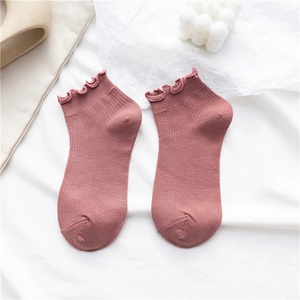 Chaussettes unisexes personnalisées colorées unies respirantes à la cheville, en coton écologique à séchage rapide, 10 paires, avec revers à volants, décontractées - Product Image 3