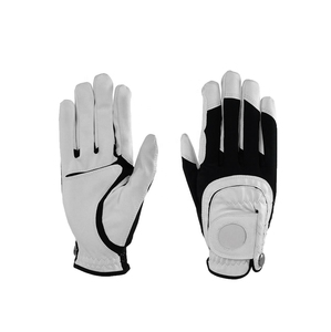 Gant de golf DARIB IMPEX en cuir de chèvre blanc respirant et gaufré pour homme, main droite, fermeture à enfiler, sport - Product Image 1