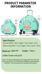 Valigia Leggera e Carina a Forma di Conchiglia, Set Beauty Case con Ruote Silenziose Universali per Bambini, Scuola e Viaggi - Product Image 2