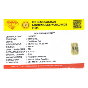Loose 4.95 Carat Yellow Sapphire Gemstone 10x12mm for Fine Jewelry - Product Image 4