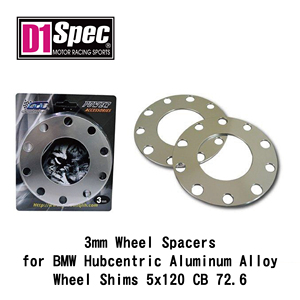 TAIWAN D1SPEC 5x120 CB 72.6 3mm Aluminum Alloy Wheel Shims Wheel <b>Spacers</b> for BMW Hubcentric - Product Image 2