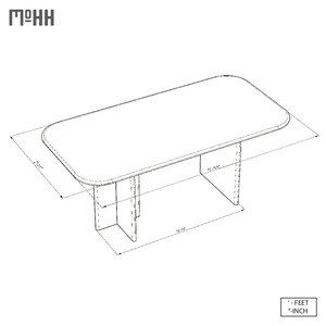 Modern Wooden Rectangle Dining <b>Table</b> with Antique Legs Minimalist Design Stable Home Furniture 6 Seater - Product Image 5