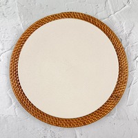 Plato de servir moderno y elegante de ratán para mesa de comedor, base tejida a mano natural, decoración elegante de la India.