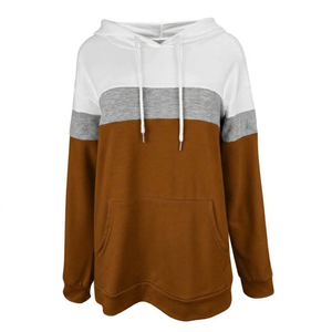 Sweat-shirt à capuche pour femme, à blocs de couleur, à manches longues, surdimensionné, avec poches, vêtements décontractés d'automne - Product Image 1