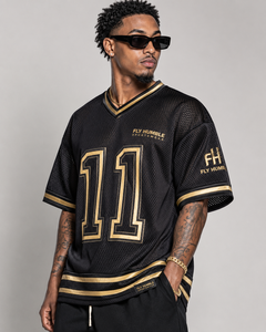 เสื้อฟุตบอลอเมริกันตาข่ายสีขาวสำหรับผู้ชาย Fly Humble คอวี แขนสั้น เบอร์ 07 ระบายอากาศได้ดี แห้งเร็ว ใส่สบายในฤดูร้อน ทรงปกติ - Product Image 6