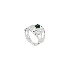 Natural Green Onyx 5mm Round Gemstone <b>Ring</b> Silver Plated Brass Handmade <b>Statement</b> <b>Ring</b> Wholesale Jewelry - Product Image 3