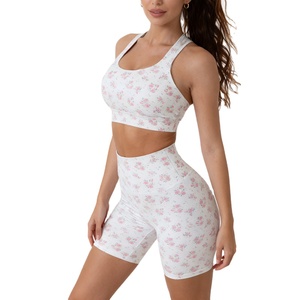 Conjunto Deportivo de Yoga para Mujer, Top Deportivo con Doble Tirante para Verano, Shorts de Yoga Transpirables, Diseño 2 en 1 de Nailon, Ropa Personalizada - Product Image 2