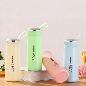 Personalizar Macaron bonito regalo publicitario forro de vidrio agua creativa Simple tienda departamental botella de estudiante con asa - Product Image 5