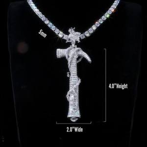 Hot Selling Hip Hop Unisex Shiny Rhodium Plated VVS D 14K S925 Silver Moissanite Stones Charm Cross Pendant Jewelry - Product Image 1
