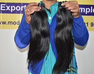 Extensions de cheveux humains de style vague de temple de couleur noire droite à la couleur cambodgienne brute cuticule alignée sans perte de cheveux - Product Image 2