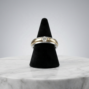 New Classic Wedding <b>Rings</b> for Couples with Zircon 4 Layers Plated Rhodium Gold Vermeil 925 Sterling <b>Silver</b> - Product Image 4
