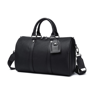 Bolsa de lona ovalada de PU para hombre con correa para el hombro, cierre de cremallera, múltiples compartimentos, mochila de viaje resistente al agua, capacidad de 20-36L - Product Image 3