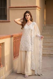Conjunto de traje palazzo bordado de georgette pesado para mujer con dupatta de red suave |   Ropa Étnica para Fiestas |   Fabricante Mayorista - Product Image 2
