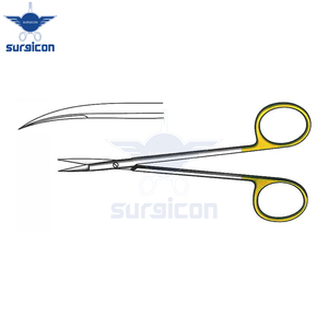 Knapp Scissors <b>12</b> cm (4-3/4 Inch) Curved Sharp TC Gold Tungsten Carbide Surgical Scissors Stainless Steel Precision Operating - Product Image 2