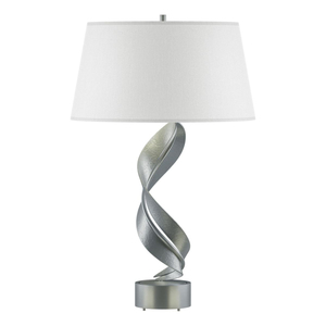Lámpara de Mesa Metálica Contemporánea con Pantalla de Tela Blanca, E26 LED, Control de Interruptor, Lámpara Decorativa Grande para Oficina - Product Image 1