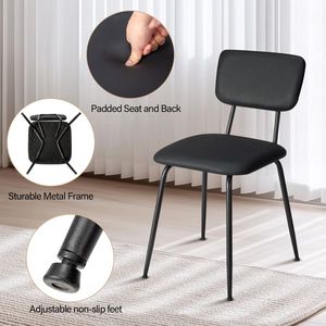 Set Moderno di 4 Sedie Imbottite Nere per Cucina, Bar, Ufficio o Soggiorno in Schiuma - Product Image 2