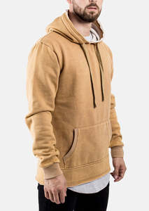 Sudadera con capucha para hombre, diseño moderno en color marrón claro, 100% algodón, con bolsillos tipo canguro, corte holgado, para uso en invierno. - Product Image 4