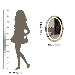 Bathroom LED Mirror Touch Sensor Beveled Edge Scandinavian Design 18x30 Inch Wall Mirror with 3 <b>Light</b> Effects - Product Image 4