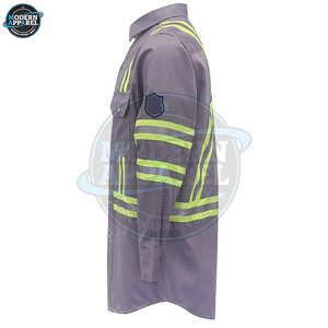 Chemises de travail réfléchissantes haute visibilité multi-poches personnalisées pour hommes, vente chaude, bande élastique de sécurité routière - Product Image 4