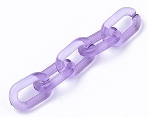 Acrylic Linking Rings Oval <b>Quick</b> <b>Link</b> Connectors for Curb Chains Purse Eyeglass Chain DIY Craft Making 15x9x3mm (Orchid) - Product Image 4