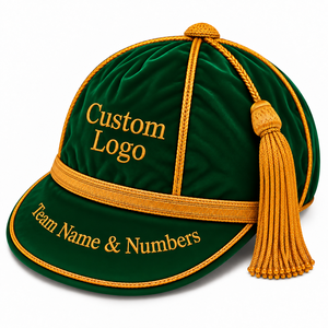 Casquettes de rugby personnalisées en velours de haute qualité avec passepoil métallique, casquettes de sport à pompons, couvre-chefs brodés pour le cyclisme et les activités de plein air - Product Image 3