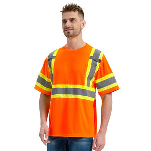 Camiseta de Trabajo de Alta Visibilidad para Hombre con Cinta Reflectante Segmentada, Diseño de Malla Transpirable y Flexible, Diseñada para Uso Comercial - Product Image 5