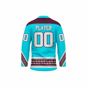 Camiseta de Hockey sobre Hielo Personalizada para Hombre, Manga Larga, Sublimada, Transpirable, de Poliéster, Cuello en V, Corte Regular, Ropa Deportiva para Adultos - Product Image 5