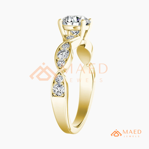 Round Cut Moissanite Twist Ring Gold Engagement Ring Women Bridal Anniversary Jewelry <b>Gift</b> USA Elegant Fashion Style - Product Image 6