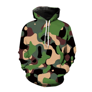 Sudadera con Capucha Extra Grande con Estampado de Camuflaje, Unisex, Corte Regular, Informal, de Poliéster Tejido, para Invierno - Product Image 2