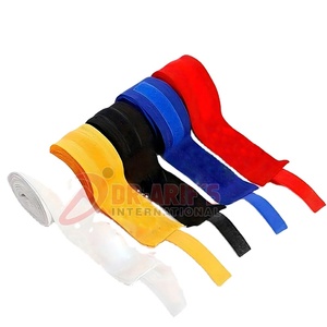 Guantes de cuero y silicona con correa para deporte, guantes de mano de Kick Boxing MMA con cinturón de seguridad, vendaje de algodón para boxeo, 2 uds. - Product Image 6