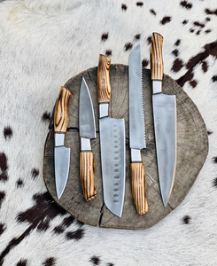 Juego de Cuchillos de Cocina Personalizado de 5 Piezas, Juego de Cuchillos de Chef de Acero Inoxidable con Mango de Madera, Juego de Cuchillos de Cocina Profesionales, Venta al por Mayor OEM ODM - Product Image 3