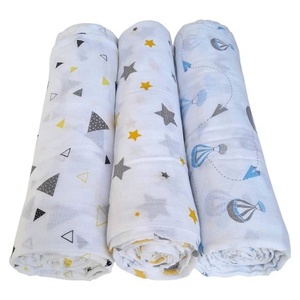 Muselina de gasa de algodón con impresiones aleatorias, envoltura súper suave para recién nacido, toalla de baño de secado rápido para niño y niña, cubierta de Manta para cochecito de bebé - Product Image 2