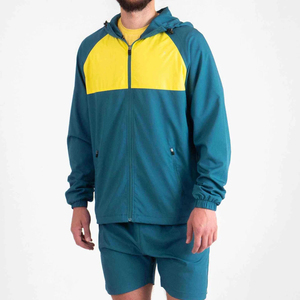 Conjunto Casual de Dos Piezas para Hombre, 100% Poliéster, Tejido, Cortavientos, de Secado Rápido, con Capucha Bordada, Estilo Urbano para Invierno - Product Image 2