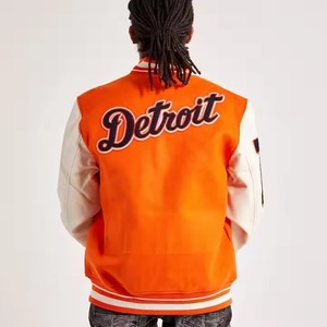 Chaqueta Varsity de Lana con Cuello Alto y Logotipo Personalizado, Ecológica, Transpirable, Resistente al Viento, de Dos Tonos, para Hombre, con Botones, Estilo Béisbol, Otoño, Venta al Por Mayor - Product Image 6