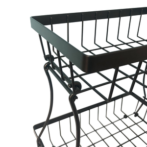 Nouvelle conception de panier de rangement à 2 niveaux en fil métallique pour pain et fruits, pour comptoir de cuisine - Product Image 4