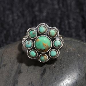 Arizona Turquoise 925 Sterling Silver Women's Wedding Ring Luxury Handmade Bezel Setting Natural Customizable Jewelry Gemstone - Product Image 3