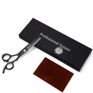 Professional Japanese Stainless Steel 6 Inch Barber <b>Shears</b> Black Beauty Hair Thinning Scissors With Blunt Rubber For Salon - Product Image 4