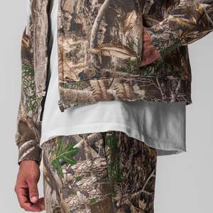 Men's Hoodies Camouflage 100%Cotton Breathable Zip Hoodies B2B Streetwear Y2K Cotton Fleece OEM Custom Wholesale Plain Dyed - Product Image 3