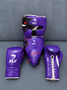 Wholesale New Unique Design Professional Fly Boxing Set Customise High Quality Original Leather Fly Boxing <b>Gloves</b> Head Groin Set - Product Image 2