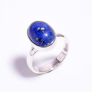 Natural <b>Lapis</b> <b>Lazuli</b> Gemstone Silver <b>Ring</b> Handmade Wedding <b>Ring</b> eternity vermeil <b>Ring</b> - Product Image 2