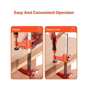 Set di 2 Morsetti a F Bloccabili, Capacità di Carico 600 Libbre, Profondità 2-1/2 Pollici, in Ghisa per Falegnameria, Morsetti a Barra da 6 e 12 Pollici - Product Image 5