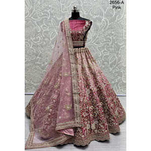 Collections de vêtements de mariée indiens en velours pour la mariée avec travail Zarkhan par Fabzone Modèle FZBELLA - Product Image 5
