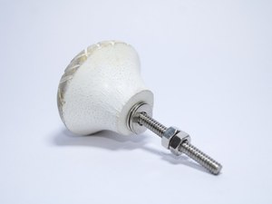 Hand Carved Wooden Drawer <b>Knob</b> White Floral Cabinet Handle Decorative Furniture Pull <b>Knob</b> <b>for</b> Wardrobe <b>Dresser</b> Kitchen Door - Product Image 2
