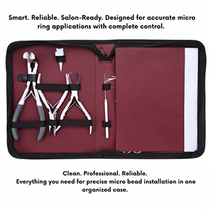 Kit d'application avancé pour extensions capillaires : Pince à perles I-Tip, Outil de pose pour extensions adhésives, Coupe-fil, Aiguille à crochet, Peigne, Pinces de sectionnement - Product Image 3