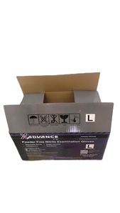 กล่องกระดาษลูกฟูกพับได้ทรงสี่เหลี่ยม OEM หนา 3 มม. กล่องกระดาษเคลือบ UV แบบมีร่อง สำหรับบรรจุภัณฑ์ถุงมือดูแลส่วนบุคคล รีไซเคิลได้ - Product Image 4